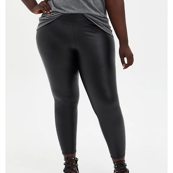 Torrid Platinum Black Faux Leather Leggings